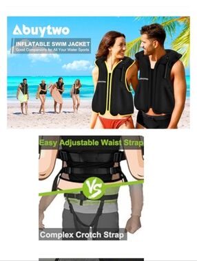 Snorkle Vest Adult Sz L. Inflatable Buoyancy Aid Swim Vest | NWT